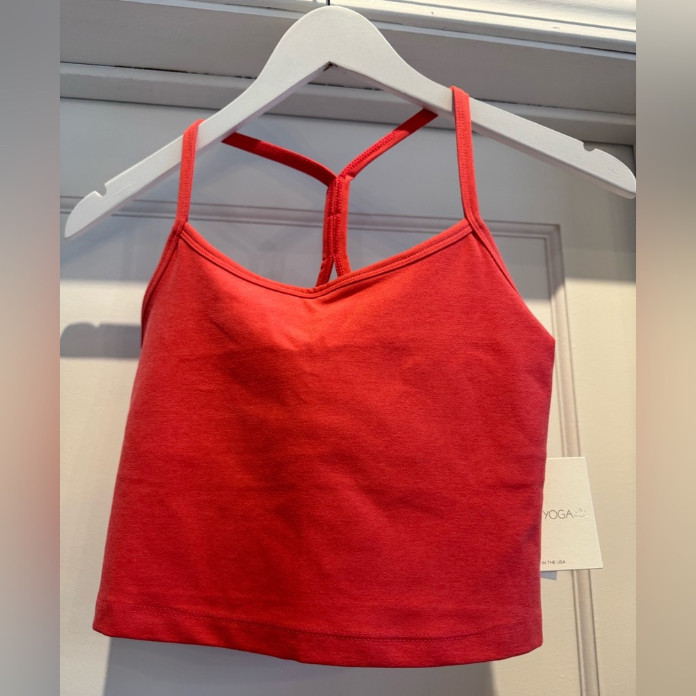 NWT Beyond Yoga Spacedye Cropped Sports Bra in Coral Glow Heather